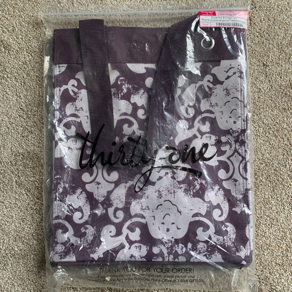 Thirty One Essential Storage Tote Vintage Damask